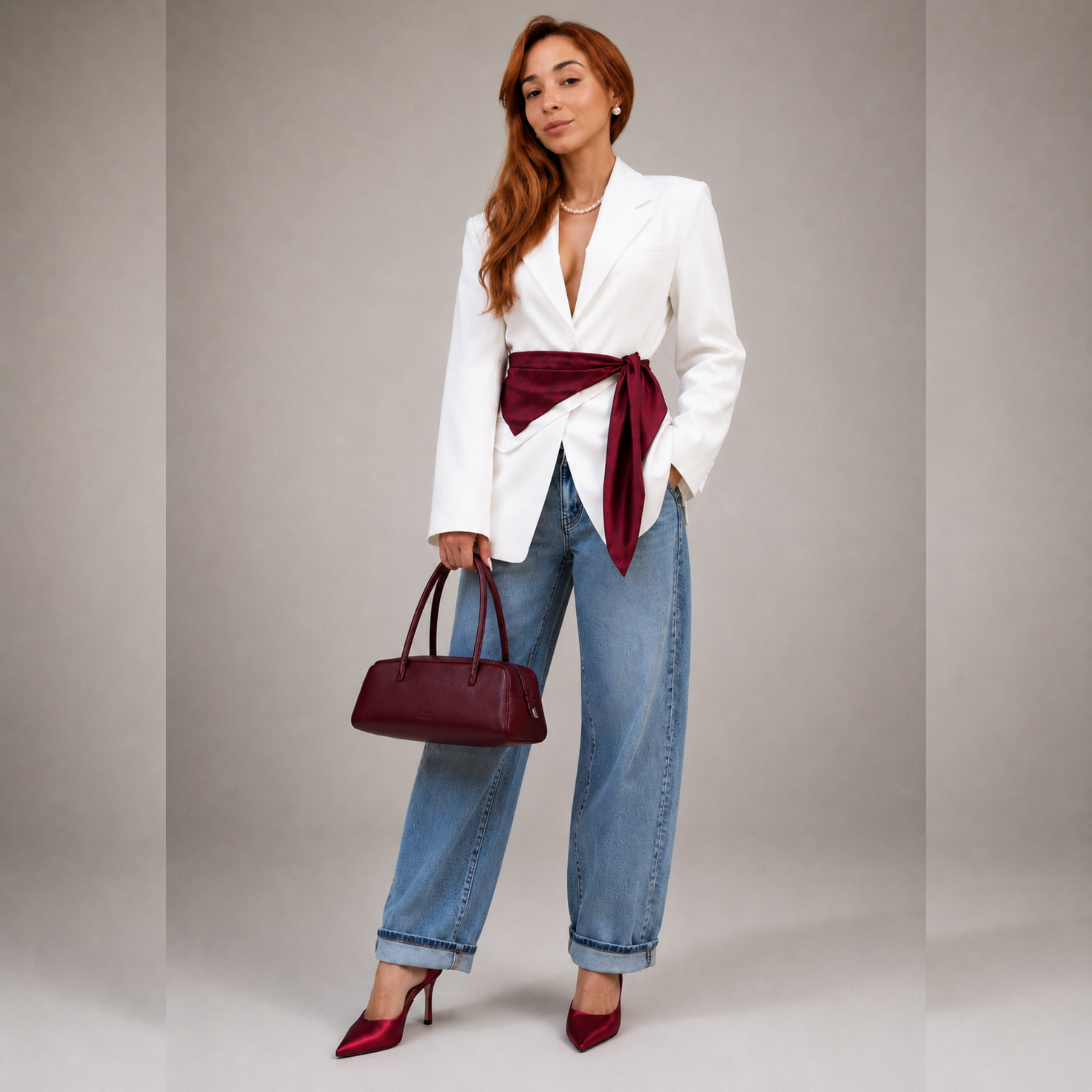 Mule Heels — Wine Satin