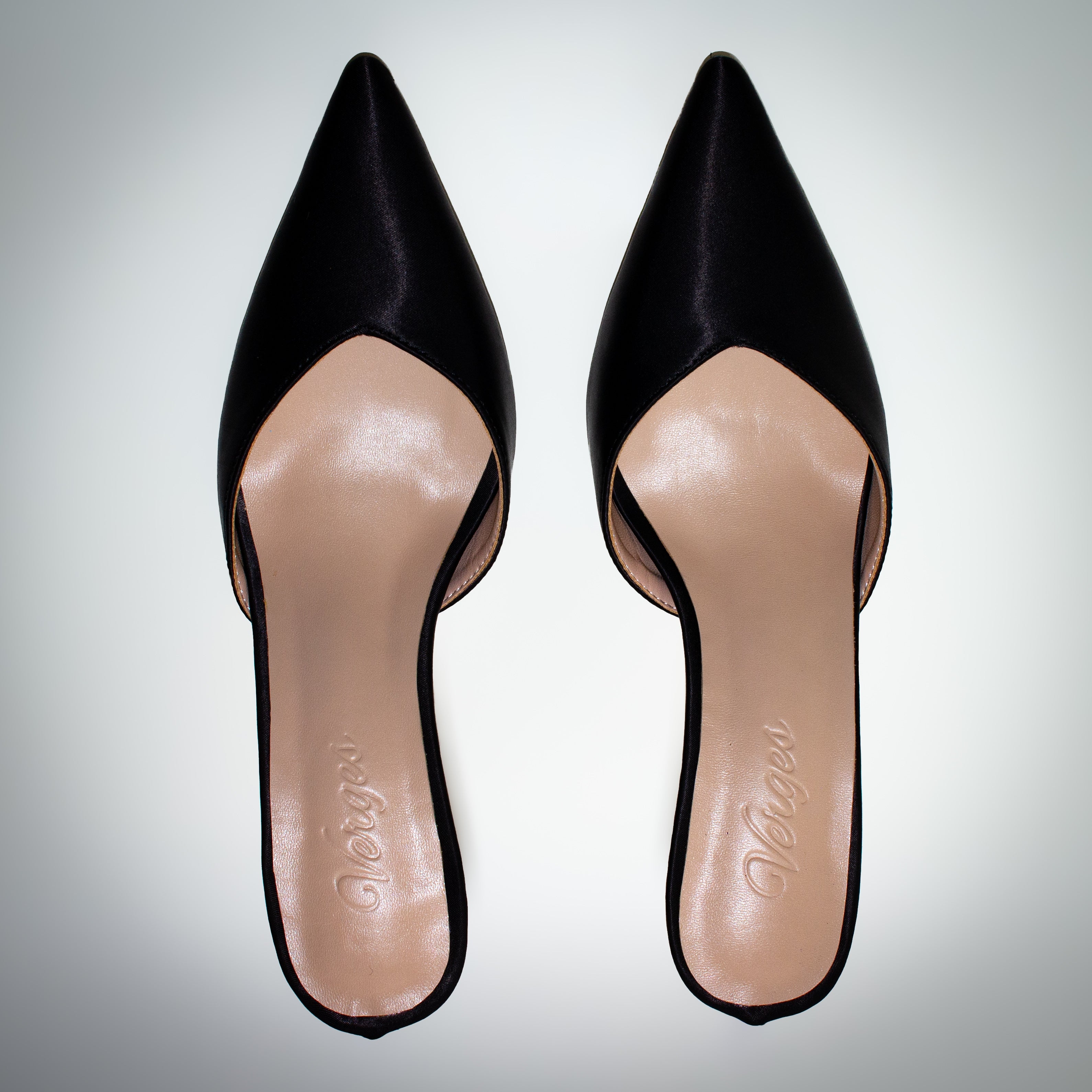 High Heels Fortaleza — Black Satin | Pearls & Diamonds
